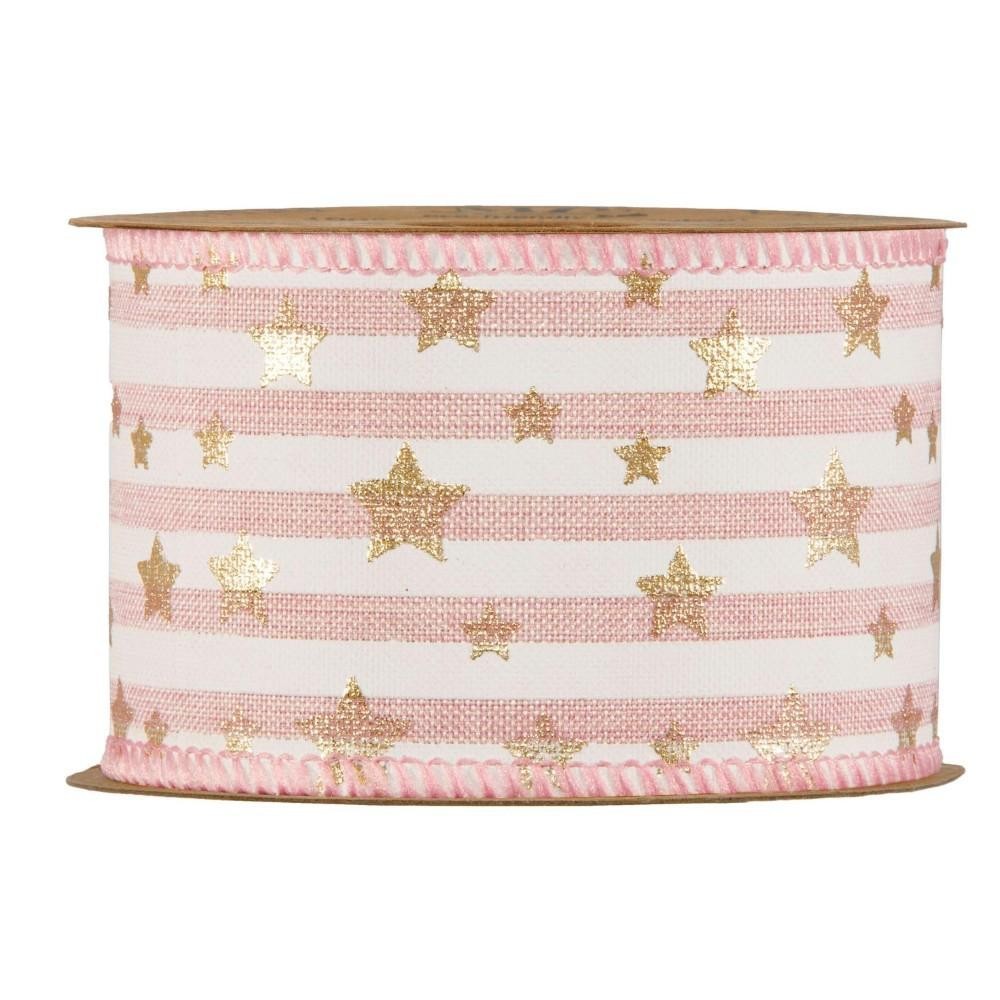 NASTRO STELLE E STRISCE MM63X10MT ROSA